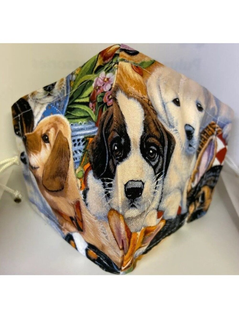 Handmade Puppies Reusable Cotton Face Mask Dog Adjustable - Picture 3 of 4